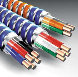 3/4 Black/White/Red/Blue AC
(BX) Copper Conductor
Aluminum Arrmor 