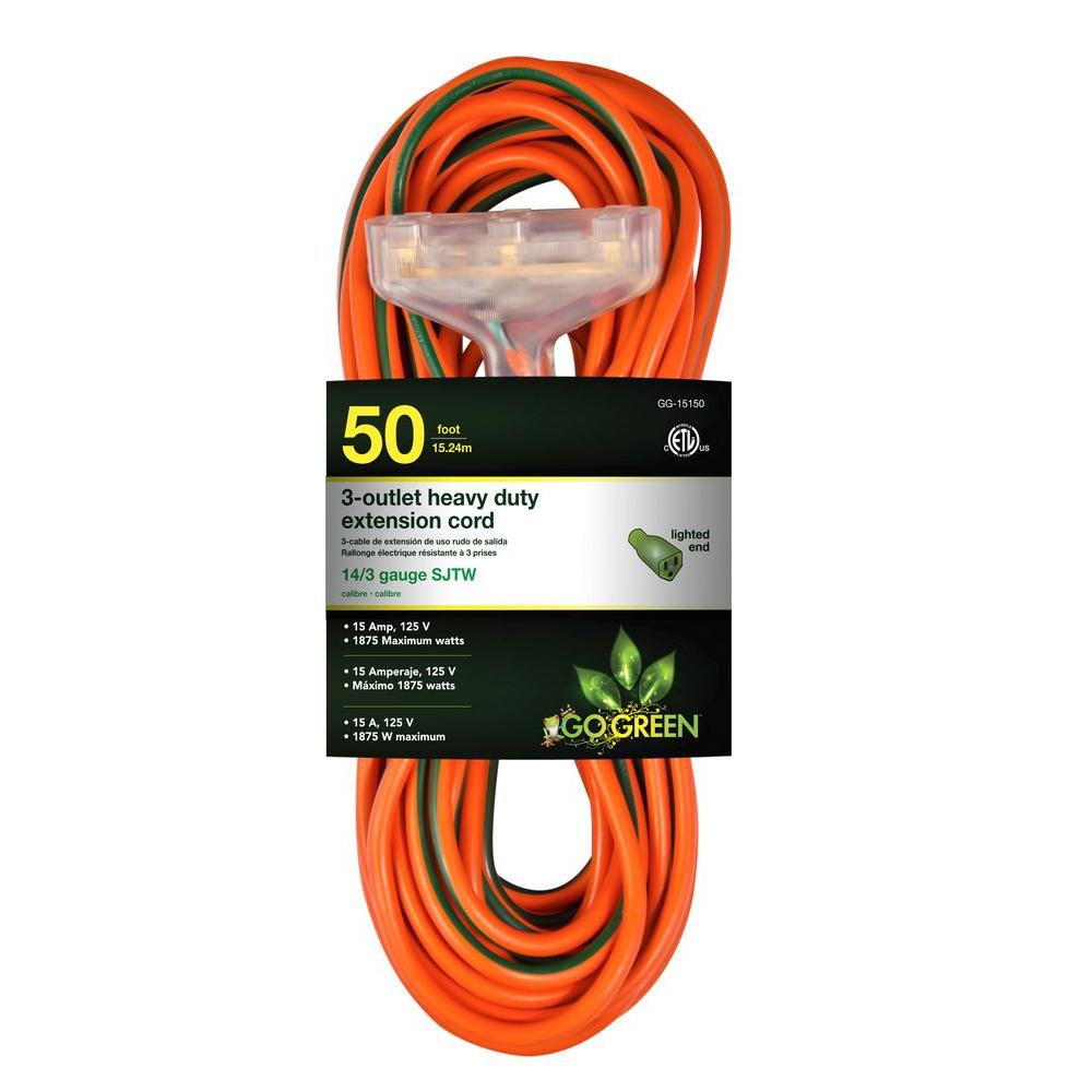 50 FT EXTENSION CORD ORG 12/3