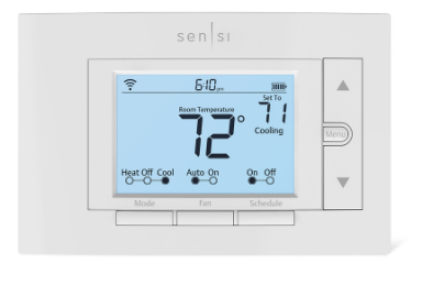 Sensi Wi-Fi Thermostat With
Remote Access Via Smartphone,
Tablet or PC.