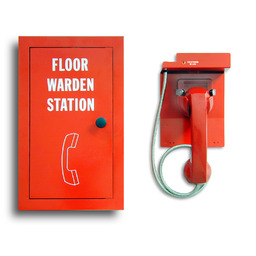 Remote Telephone Warden
Station - Surface Red 5&#39;
armored cable hinged door
with magnetic latch 4-State